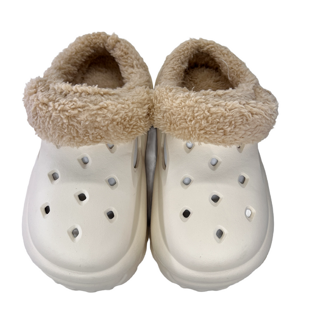 Women Warm Garden Shoes Comfortable Ladies Sandals With Fur Plum Customize Logo Letter Charms Winter Furry Garden Shoes