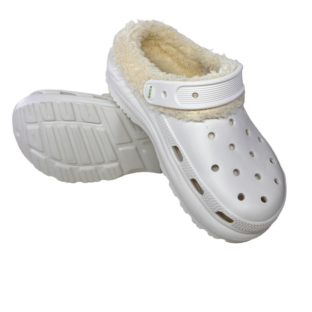 Women Warm Garden Shoes Comfortable Ladies Sandals With Fur Plum Customize Logo Letter Charms Winter Furry Garden Shoes